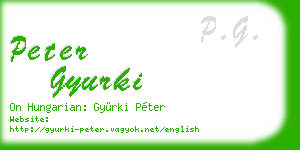 peter gyurki business card